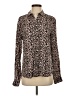 Alexander Jordan 100% Rayon Animal Print Brown Long Sleeve Blouse Size S - photo 1
