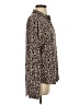 Alexander Jordan 100% Rayon Animal Print Brown Long Sleeve Blouse Size S - photo 4