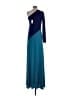 Halston Color Block Blue Casual Dress Size 2 - photo 2