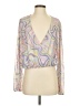 Unbranded Graphic Marled Multi Color Silver Long Sleeve Blouse Size S (estimated) - photo 1