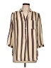 Timing 100% Polyester Stripes Ivory 3/4 Sleeve Blouse Size L - photo 1