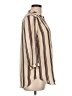 Timing 100% Polyester Stripes Ivory 3/4 Sleeve Blouse Size L - photo 4