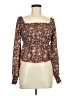 Ultra Flirt 100% Polyester Brown Long Sleeve Blouse Size M - photo 1