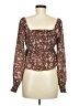 Ultra Flirt 100% Polyester Brown Long Sleeve Blouse Size M - photo 2