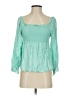 Peach Love 100% Rayon Teal 3/4 Sleeve Blouse Size S - photo 1