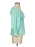 Peach Love 100% Rayon Teal 3/4 Sleeve Blouse Size S - photo 4