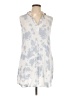 Style Envy Silver Sleeveless Button-Down Shirt Size L - photo 1