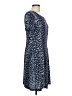 North Style Polka Dots Blue Casual Dress Size 10 (petite) - photo 4