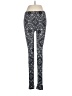 Pink Rose Print Silver Leggings Size M - photo 1