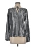 Ann Taylor LOFT 100% Polyester Metallic Silver Long Sleeve Blouse Size S - photo 1