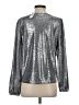 Ann Taylor LOFT 100% Polyester Metallic Silver Long Sleeve Blouse Size S - photo 2