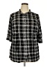 Nygard 100% Nylon Plaid Black 3/4 Sleeve Button-Down Shirt Size 2X - photo 1