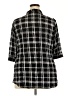 Nygard 100% Nylon Plaid Black 3/4 Sleeve Button-Down Shirt Size 2X - photo 2