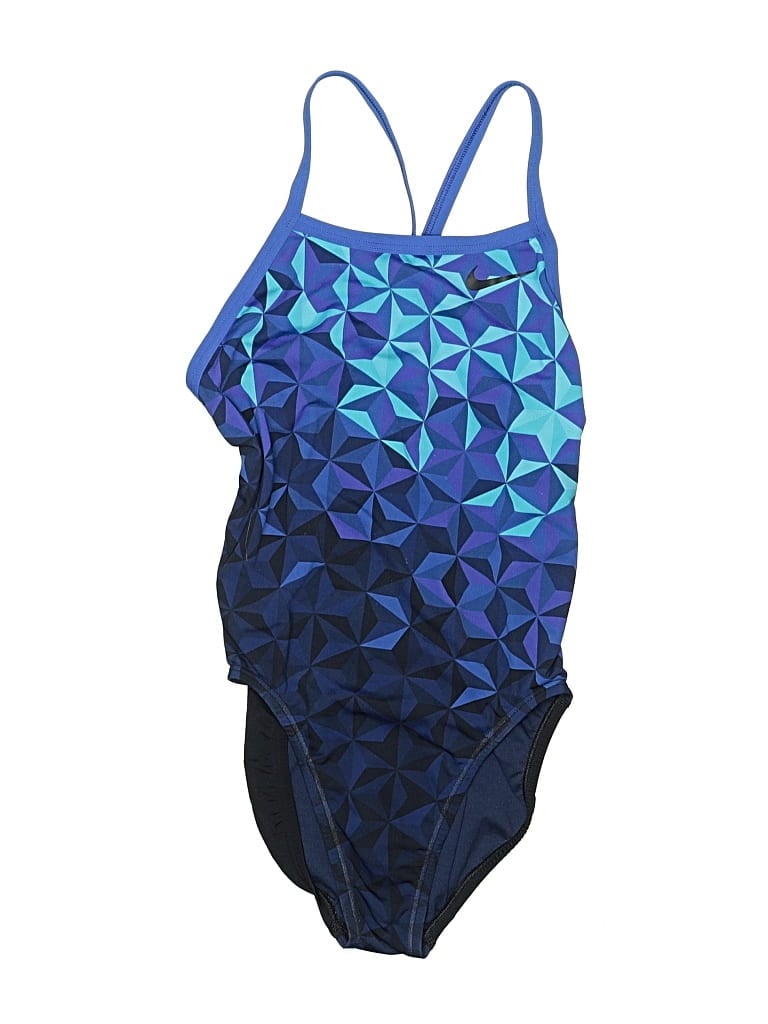 Pre-owned Nike One Piece Swimsuit In Blue