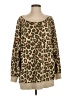 Free People 100% Cotton Animal Print Brown Pullover Sweater Size XS - photo 1