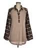 Kori America Tweed Brown Ivory 3/4 Sleeve Blouse Size M - photo 1
