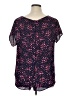 Torrid 100% Polyester Hearts Blue Pink Short Sleeve Blouse Size 1X Plus (1) - photo 2