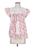 J.Marie 100% Cotton White Pink Short Sleeve Blouse Size XS - photo 1