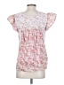 J.Marie 100% Cotton White Pink Short Sleeve Blouse Size XS - photo 2