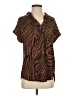 J by Joie 100% Polyester Animal Print Brown Short Sleeve Blouse Size S - photo 1