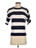 Flat White Stripes Blue Short Sleeve Top Size S - photo 1