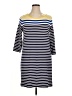 fleur bleue Stripes Blue Casual Dress Size XL - photo 1