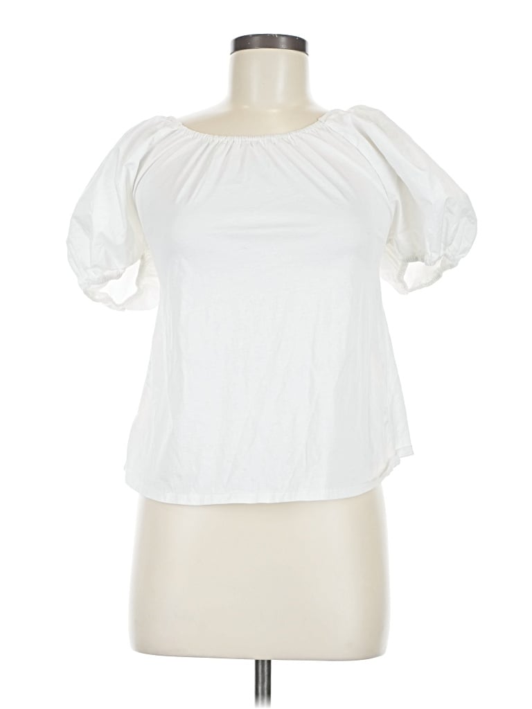 Pre-owned A New Day Short Sleeve Blouse In White