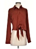 Express 100% Polyester Brown Long Sleeve Blouse Size XS - photo 1