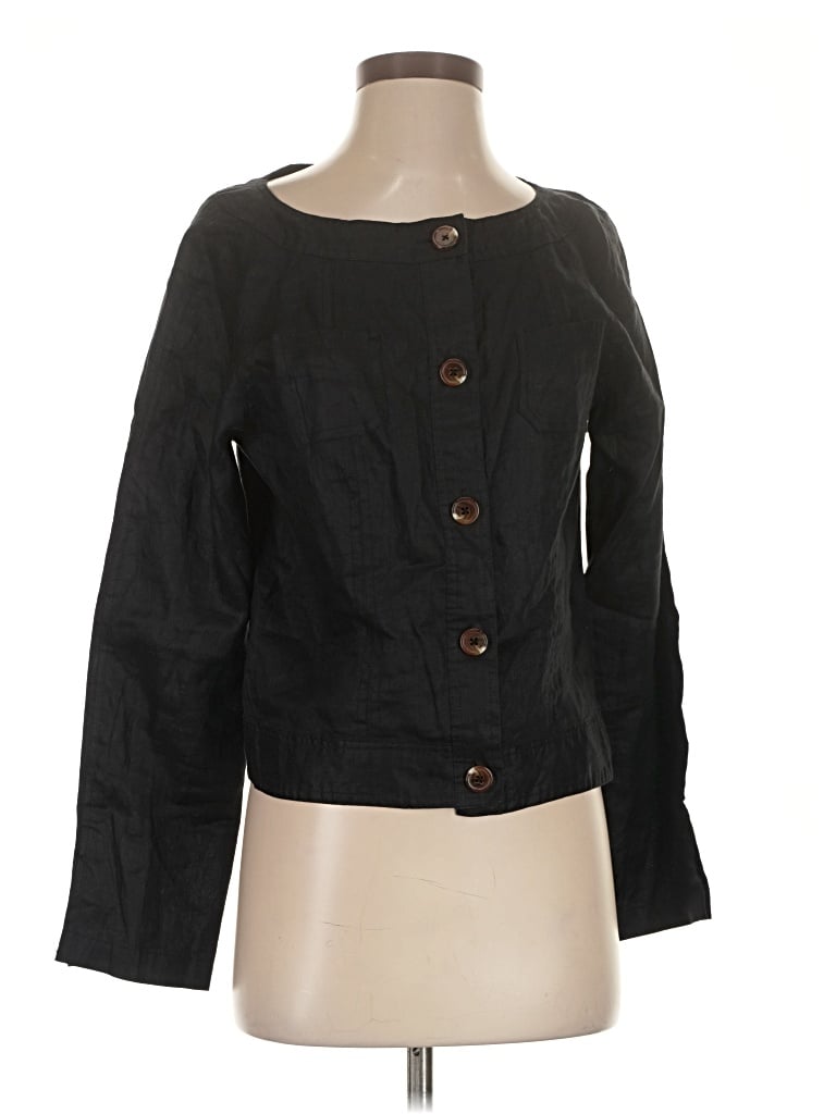 Pre-owned E.col.o.gie Long Sleeve Blouse In Black