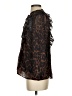 Aqua 100% Polyester Animal Print Brown Long Sleeve Blouse Size XS - photo 5