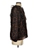 Aqua 100% Polyester Animal Print Brown Long Sleeve Blouse Size XS - photo 4