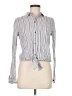 Madewell Stripes Silver Long Sleeve Button-Down Shirt Size M - photo 1