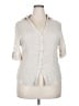 Unbranded Ivory 3/4 Sleeve Button-Down Shirt Size XXL (estimated) - photo 1