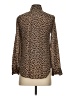 J.Crew 100% Silk Animal Print Brown Long Sleeve Silk Top Size 00 - photo 2