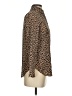 J.Crew 100% Silk Animal Print Brown Long Sleeve Silk Top Size 00 - photo 4