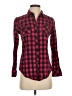 Angie 100% Cotton Plaid Red Long Sleeve Button-Down Shirt Size S - photo 1