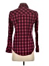 Angie 100% Cotton Plaid Red Long Sleeve Button-Down Shirt Size S - photo 2