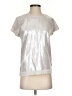 CALVIN KLEIN JEANS Metallic Silver Short Sleeve Blouse Size XS - photo 1