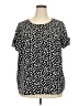Lane Bryant 100% Polyester Black Short Sleeve Blouse Size 18 - photo 1