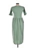 Assorted Brands Solid Green Casual Dress Size L (estimated) - photo 2