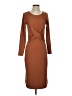 Nine West Solid Brown Casual Dress Size S - photo 1