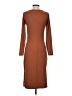 Nine West Solid Brown Casual Dress Size S - photo 2
