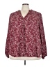 Lush 100% Polyester Burgundy Long Sleeve Blouse Size 3X - photo 1