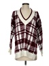 Fashion Nova 100% Acrylic Plaid Burgundy Pullover Sweater Size S - photo 1