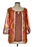 New Directions 100% Polyester Orange 3/4 Sleeve Blouse Size L - photo 1