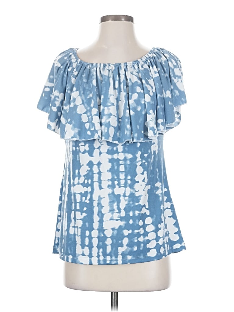 Pre-owned Lularoe Short Sleeve Blouse In Blue