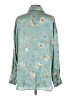 Zara 100% Polyester Floral Teal Long Sleeve Blouse Size S - photo 2
