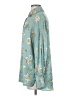 Zara 100% Polyester Floral Teal Long Sleeve Blouse Size S - photo 5