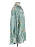 Zara 100% Polyester Floral Teal Long Sleeve Blouse Size S - photo 4