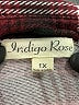 Indigo Rose Plaid Burgundy 3/4 Sleeve Blouse Size 1X - photo 7